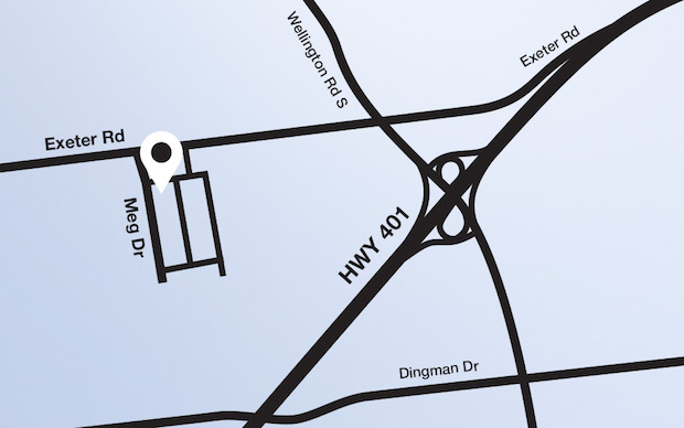 Map To New Office Map of area around 60 Meg Dr Unit 3